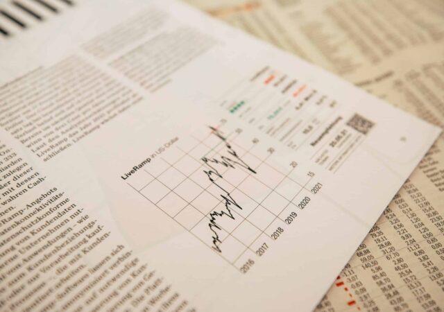 stock volatility on paper - graph on printed white paper
